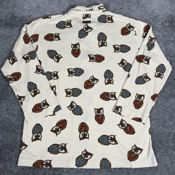 Piggy Pajamas Top Men's‎ Medium Long Sleeve Button Up Organic Cotton Sleepwear - Picture 2 of 7